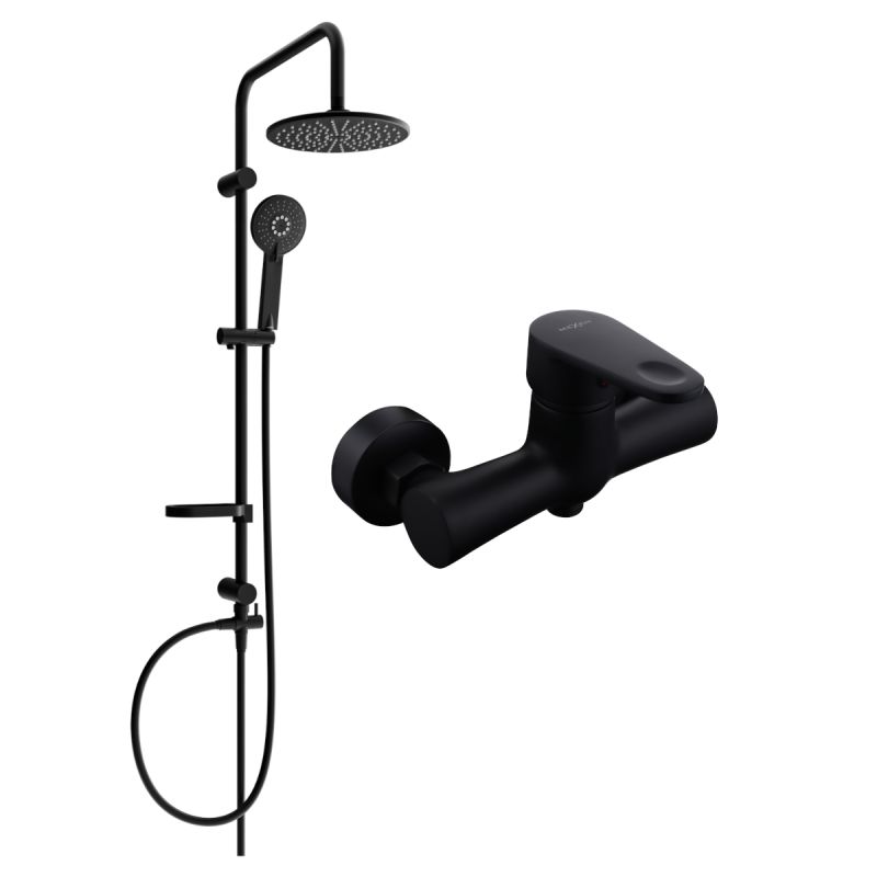 Zestaw prysznicowy z deszczownicą Mexen Kama czarny 1 szt.