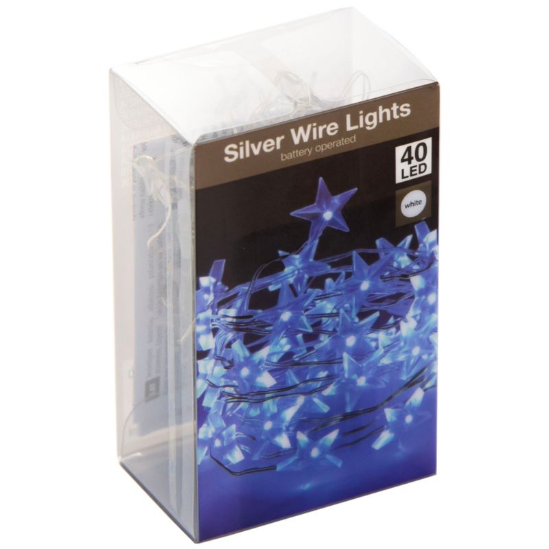 Lampki solarne EDANTI 40 LED gwiazdy zimne białe 1 szt.