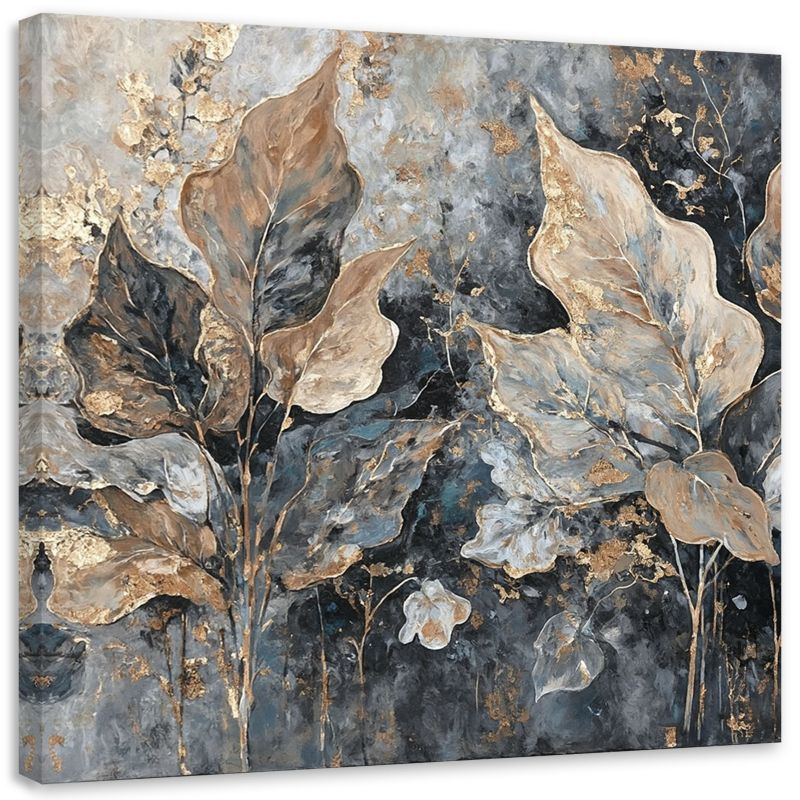 Obraz na płótnie Feeby Liście W Stylu Glamour 60x60cm 1szt