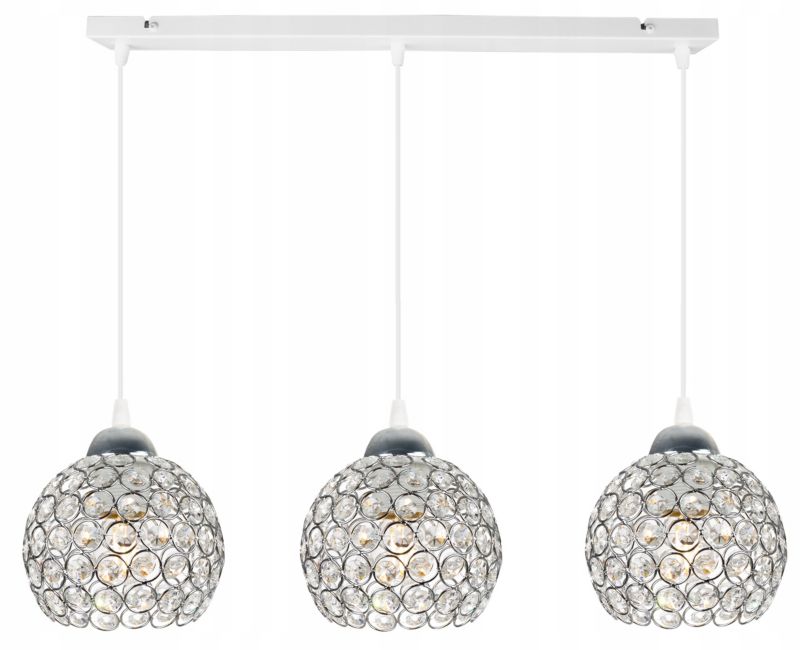 Lampa sufitowa wisząca Light Home LH Crystal 3x E27 60W biały 1szt.