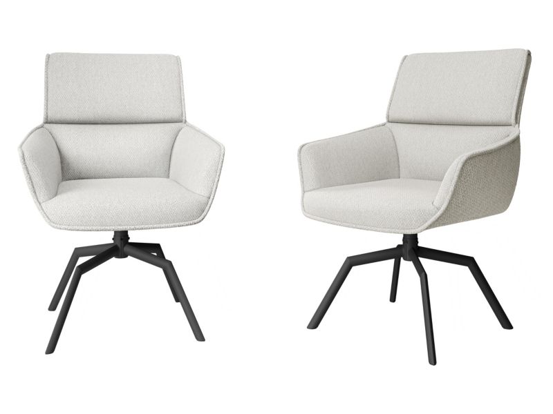 Komplet dwóch foteli obrotowych MIRJAN 24 Bueron czarny + ecru 2 szt.