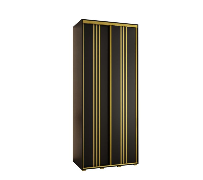 Szafa przesuwna Abiks DAVOS 6 wysoka szer.100cm gł.60cm czarny/czarny/złoty 1szt.