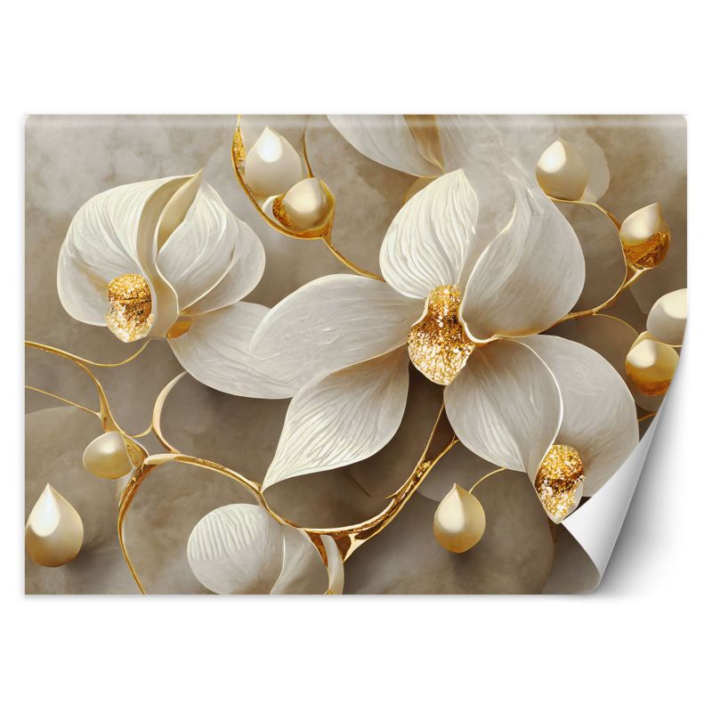 Fototapeta Feeby Storczyk glamour złoty 150x105 1 szt