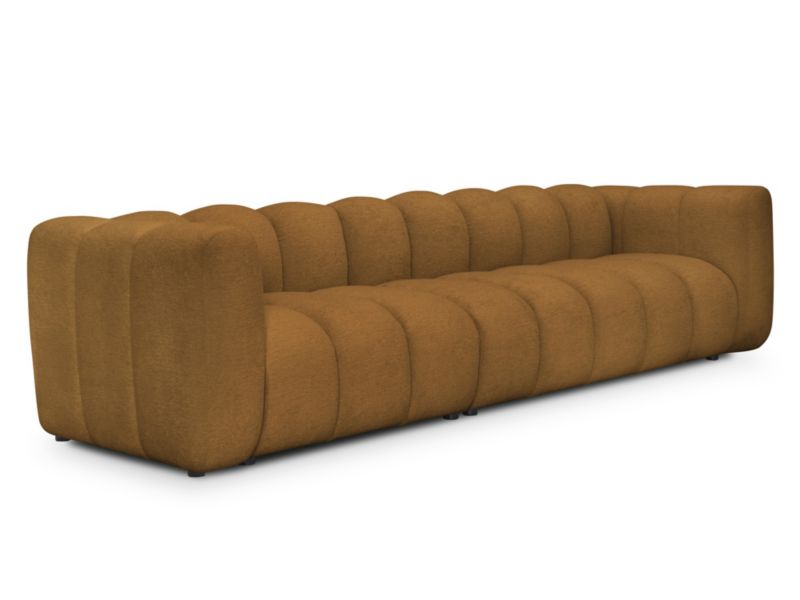 5-osobowa kanapa modułowa LaMiaSofa NAPOLI z tkaniny szenilowej 289x89 cm musztardowy 1 szt.