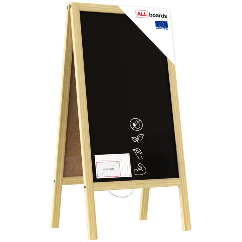 Potykacz stojak kredowy 100x50 cm ALLboards rama naturalna 1 szt.
