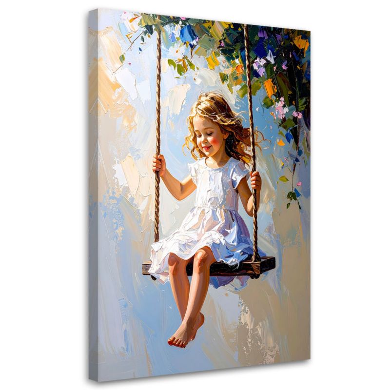 Obraz do pokoju dziecka Feeby Dziewczynka na huśtawce 70x100cm 1szt