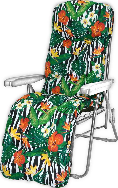 Poduszka na leżak z podnóżkiem AMPO gruba zielony czarny biały 1 szt.