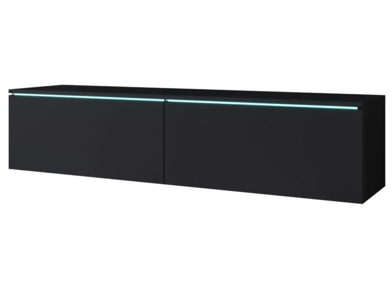 Szafka RTV MINIO go for it DONNA 140 cm czarny z oświetleniem LED,1 szt.