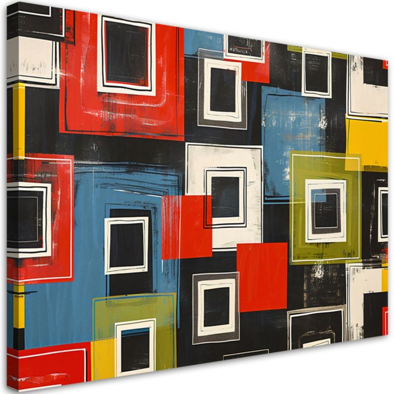 Obraz do salonu sypialni Feeby Kolorowa Abstrakcja Retro 120x80cm 1szt