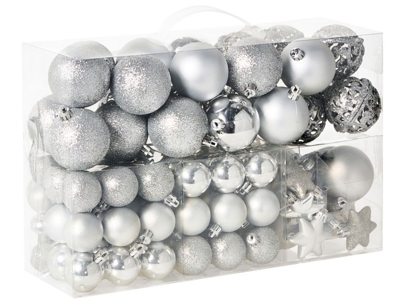 Zestaw 102 bombek Bandak Srebrny 1 kpl