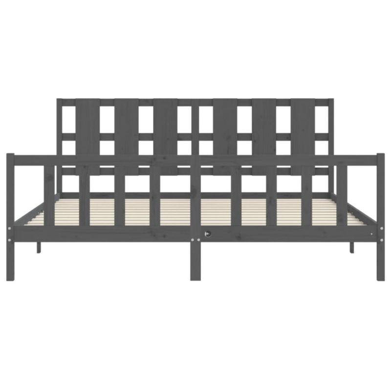 Łóżko drewniane WaszeMeble 200x200 cm szara WM-3192253 1 szt.