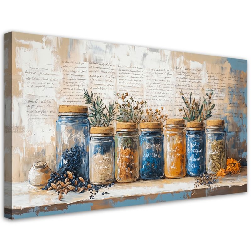 Obraz na płótnie Feeby Zioła Przyprawy Kuchnia Retro 100x50cm 1szt