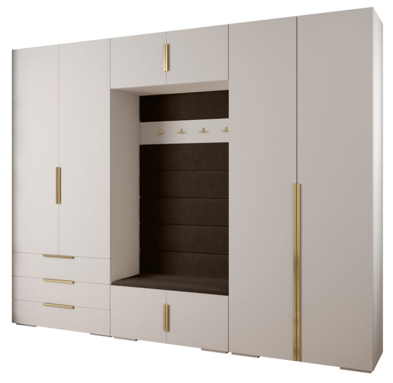 Garderoba do przedpokoju Abiks INOVA 1 Z14 biały+złoty+manila04 1szt.