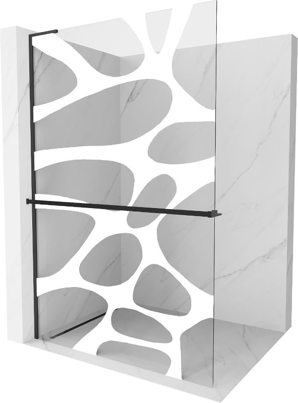 Ścianka prysznicowa Mexen Kioto+ L biały wzór/czarny 120x200 800-120-123-70-97 1 szt.