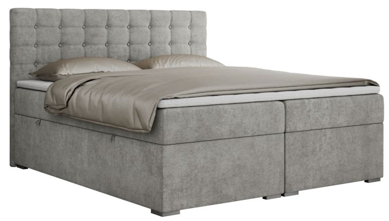 Łóżko kontynentalne MKS Meble SUSAN 140x200 H4 jasnoszary struktura 1szt.