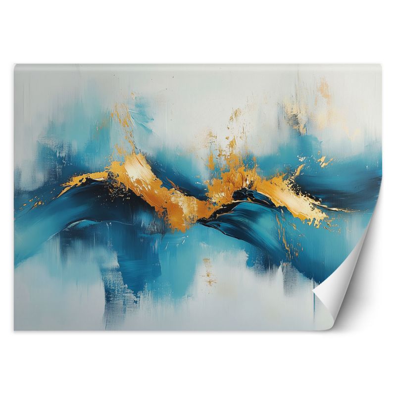 Fototapeta Feeby Abstrakcja Turkusowa ze Żłotem 250x175 1 szt