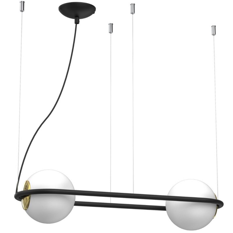 Lampa wisząca Luminex Bolti czarny mat-złoty połysk-biała wym: 100 x 63 x 20 cm 2xE27 x 15W 1 szt.