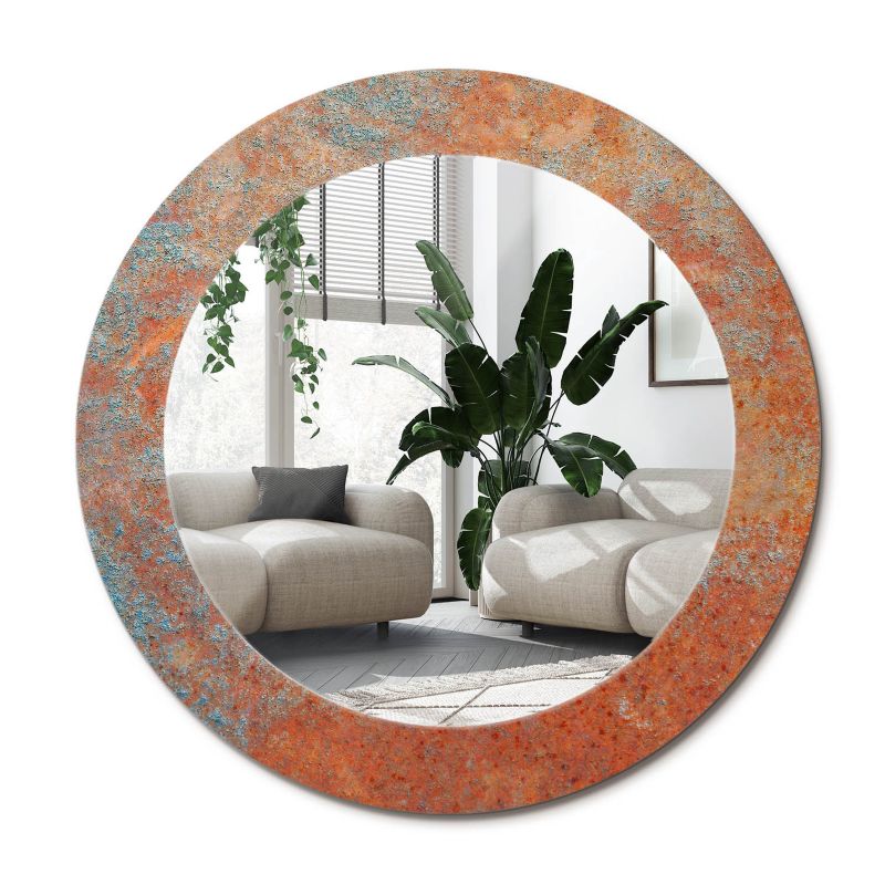 Lustro z nadrukiem Wallfluent fi70 cm Rdzawy metal 1 szt.