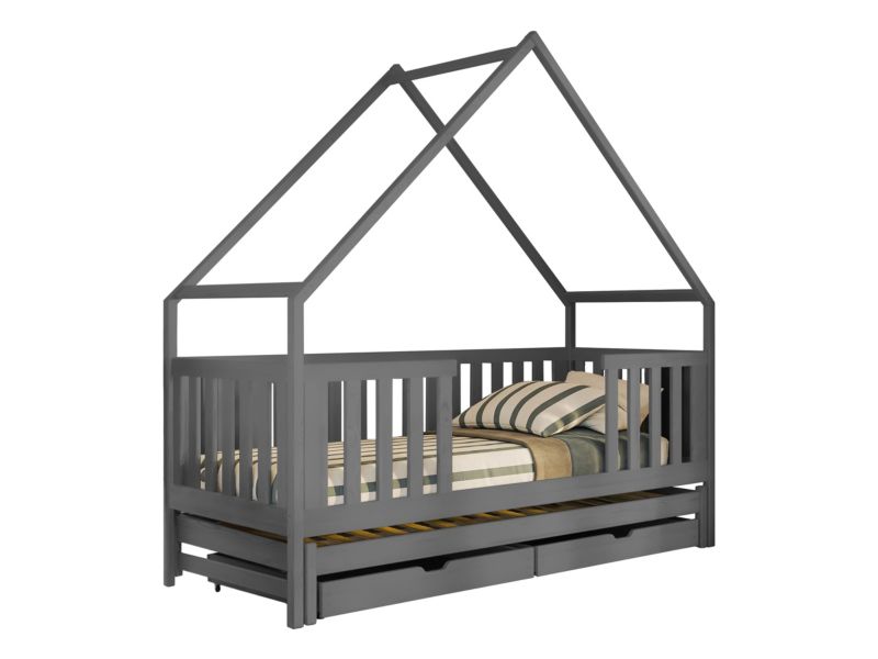 Łóżko dziecięce domek MIRJAN 24 Magic 90x200 popiel 1 szt.