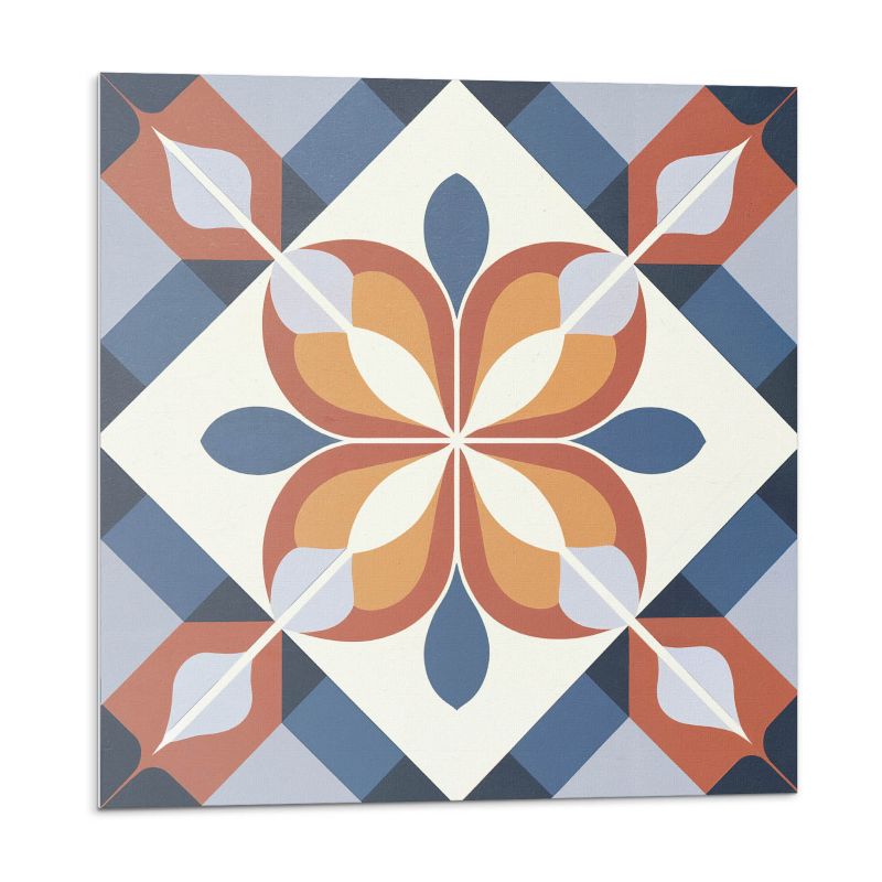 Kafelki samoprzylepne Wallfluent 20x20 cm Abstrakcyjny wzór kwiatów w formie geometrycznej 20 szt.