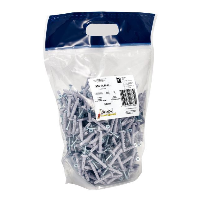 Kołek szybkiego montażu Benox AG 6 x 40 mm jumbo pack 500 szt.