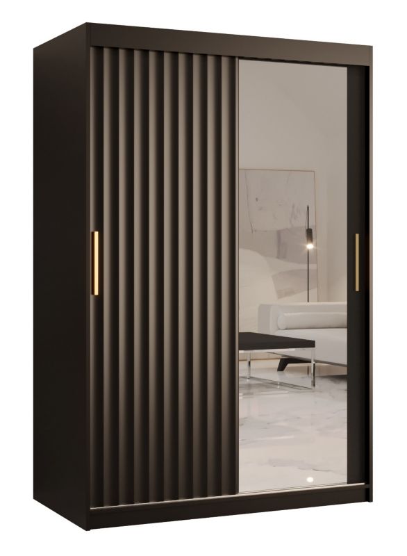 Szafa przesuwna Abiks RIFLO WAVE 2 120 czarny mat+ czarny mat 1 szt.