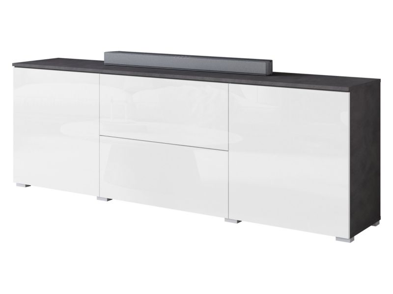 Szafka RTV MIRJAN 24 Vera 180 matera/biały połysk 1 szt.