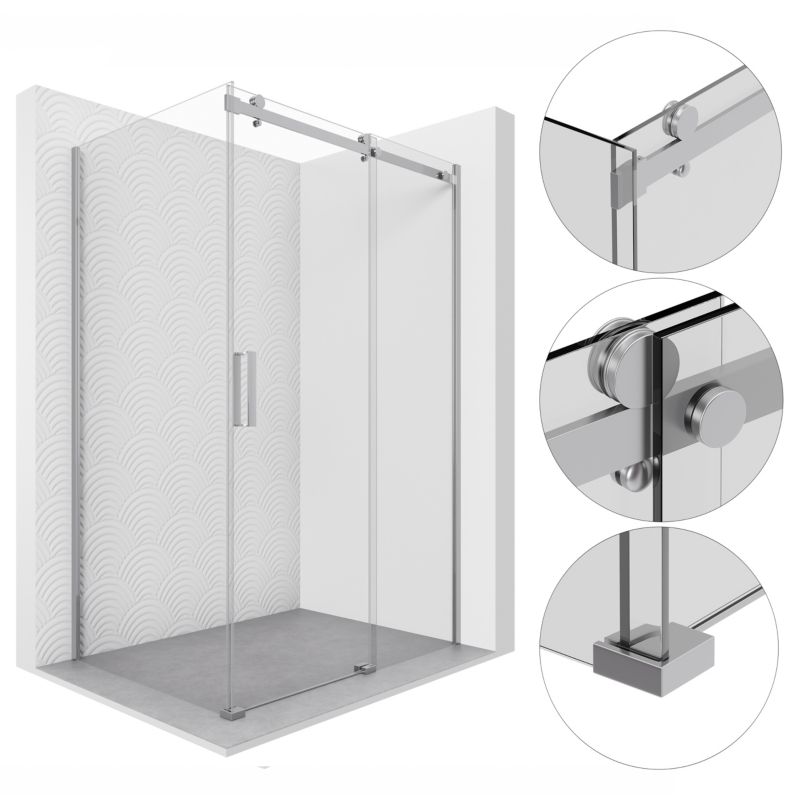 Kabina prysznicowa 120x90 prostokątna przesuwna LOTUS SEVANTE chrom 1 szt.