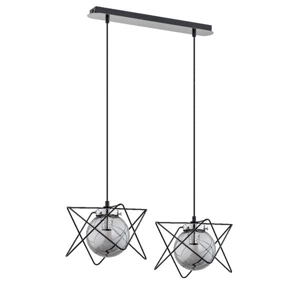 Lampa wisząca Alfa Sagito Track 0964 czarna-chromowana nowoczesna 2xE14 x 10W 1 szt.