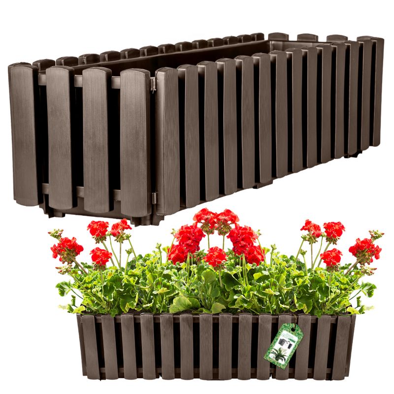 Doniczka Deco4Home płotek skrzynka brązowa 58cm 1 szt.