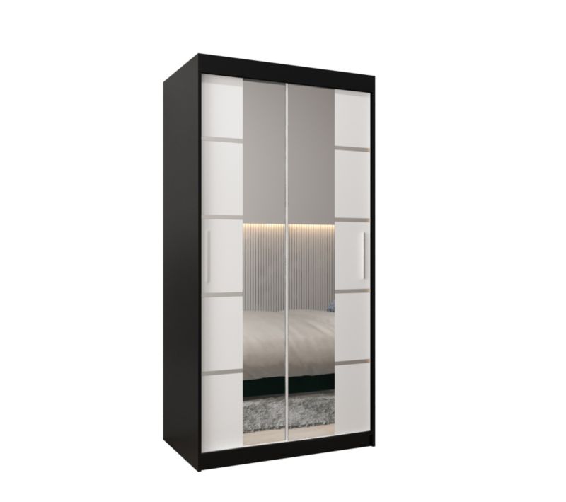 Szafa przesuwna Garderoba Abiks Verona 4 100 czarny + biały 1 szt.