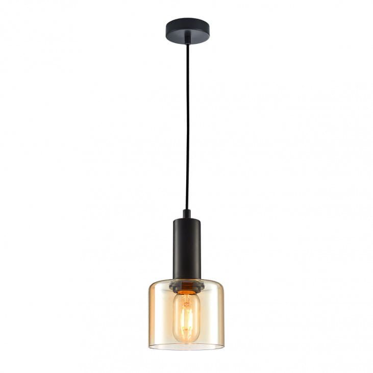 Lampa wisząca Italux Santia 8545 czarno-bursztynowy nowoczesna 1xE27 x 1 szt.