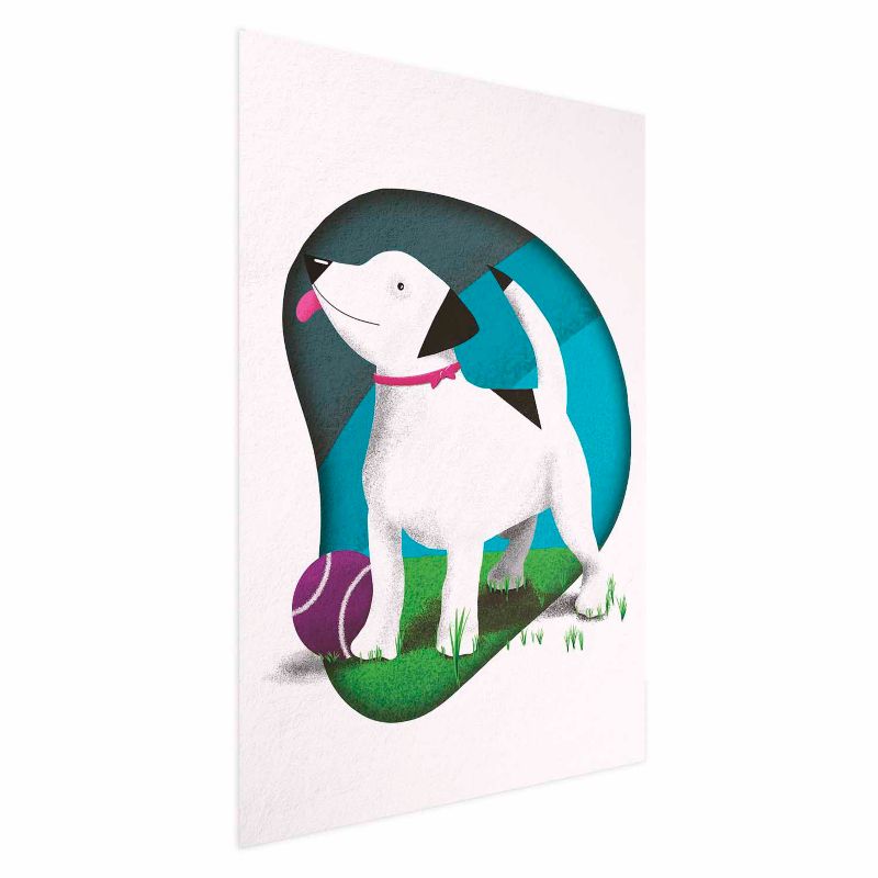 Plakat Artgeist Pies i piłka 29,7x42 cm bez ramy 1 szt