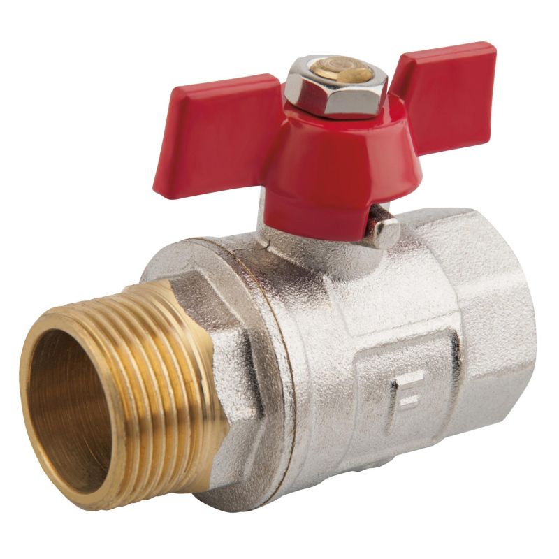 Zawór kulowy Ferro wodny z motylkiem 19.05 mm nakrętno-wkrętny 1 szt.