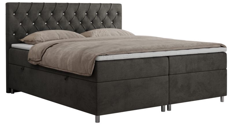 Łóżko kontynentalne MKS Meble ROMA 180x200 H3 Ciemnoszary welvet 1szt.