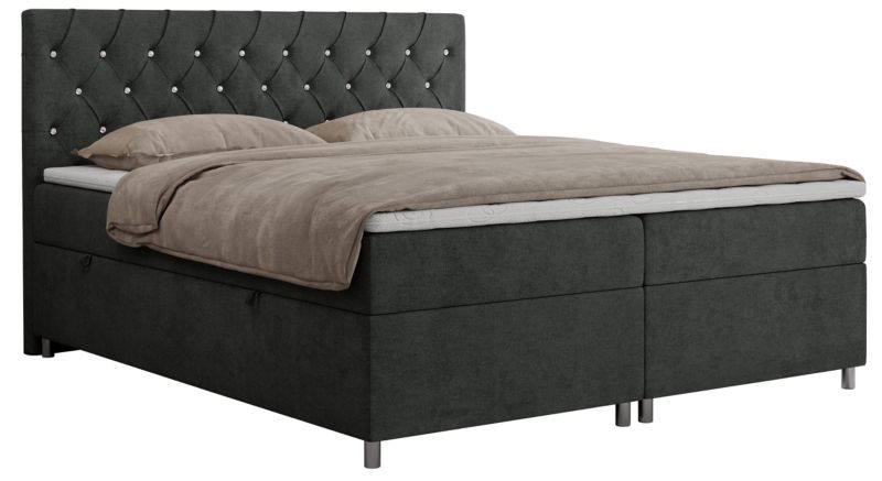 Łóżko kontynentalne MKS Meble ROMA 120x200 H3 Ciemnoszary struktura 1szt.