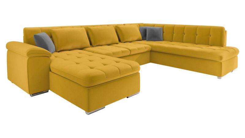 Narożnik MIRJAN 24 rozkładany Niko Bis Premium lewy żółty/żółty/szary 1 szt.