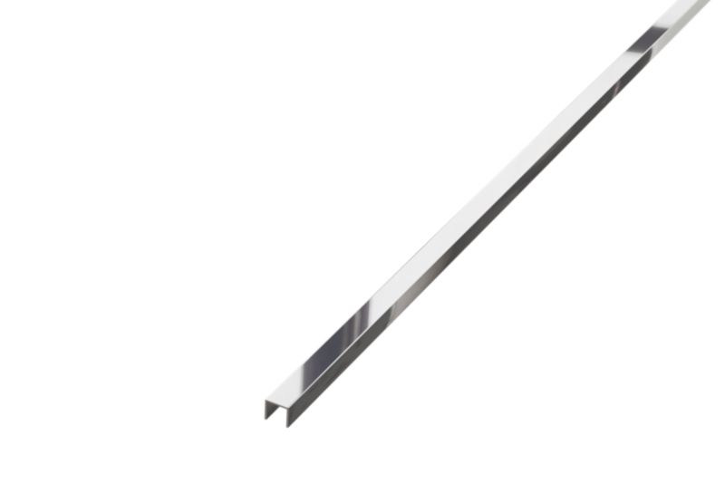 Profil metalowy rektyfikowany U Lambro srebrny lustrzany połysk 1 szt. 1cm x 270cm