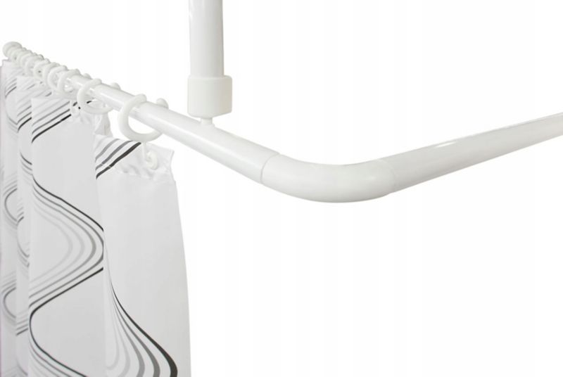 Drążek prysznicowy do zasłon Estiva System kątowy uniwersalny biały 27 mm 1 szt.