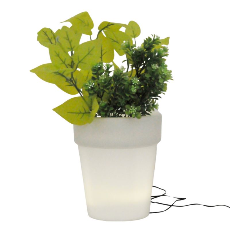 Lampa podłogowa stojąca Polux Doniczka biała 1 x wbudowany LED x wym: 19 x 17 x 17 cm - 1 szt.