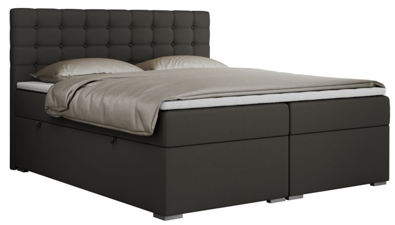 Łóżko kontynentalne MKS Meble SUSAN 140x200 H4 ciemnoszary ekoskóra 1szt.