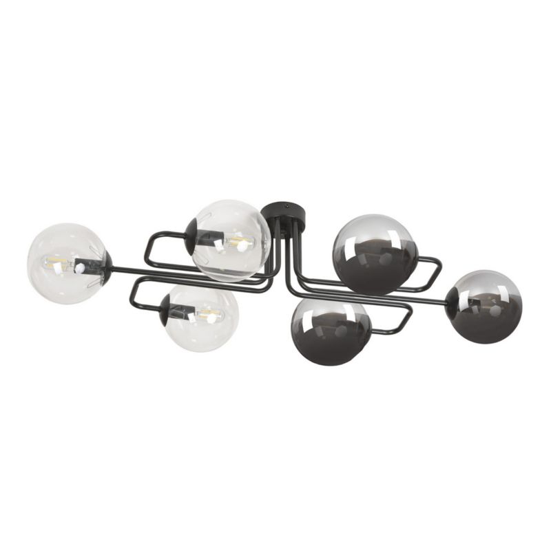 Lampa wisząca Emibig Brendi czarna wym: 32 x 93 cm 6xE14 x 40W metal 1 szt.