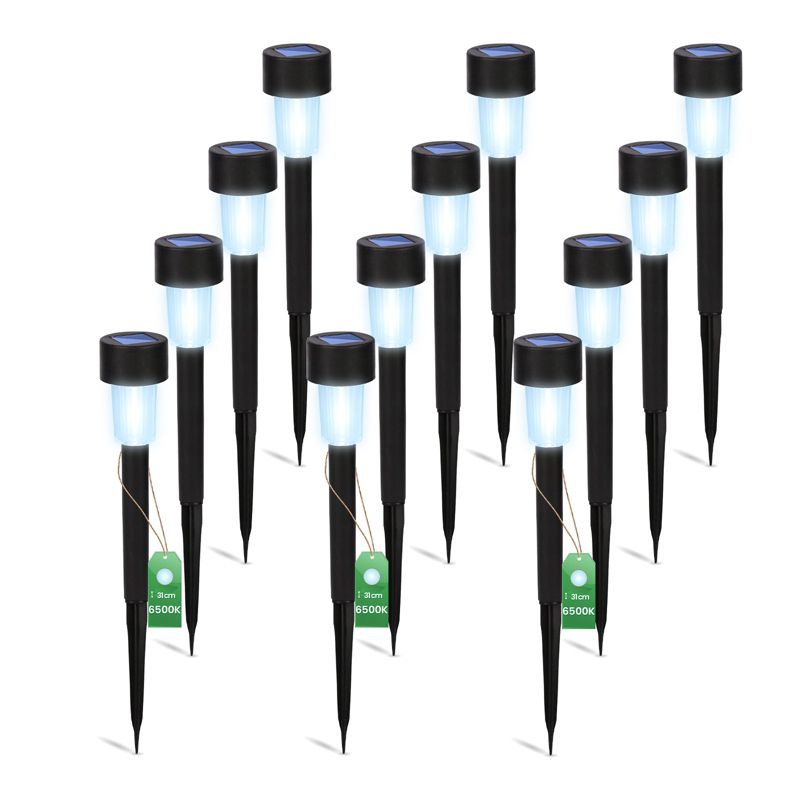 Lampa Solarna Lumiled LED Ogrodowa Zewnętrzna Wbijana Czarna 6500K 12 szt.