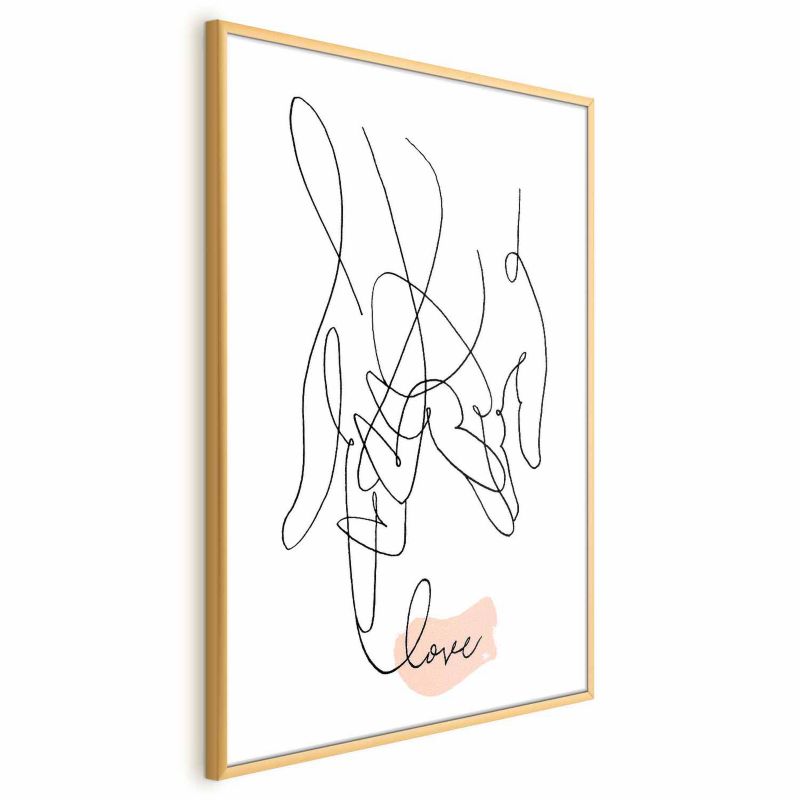 Plakat Artgeist Splątane uczucie 60x90 cm z ramą złotą 1 szt