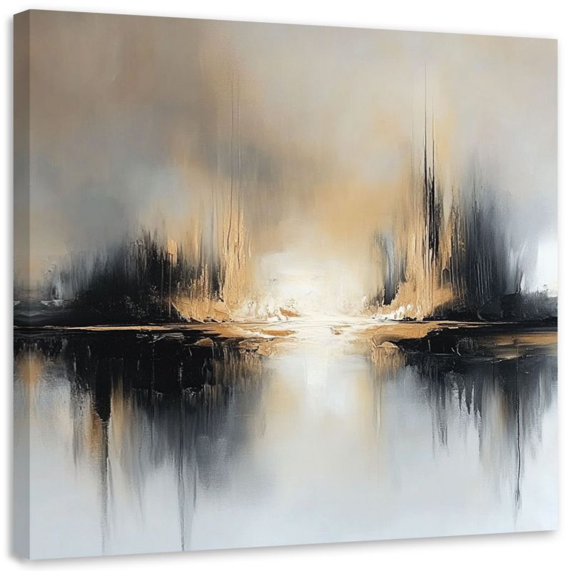 Obraz na płótnie Feeby Abstrakcja Beżowo Szara 50x50cm 1szt