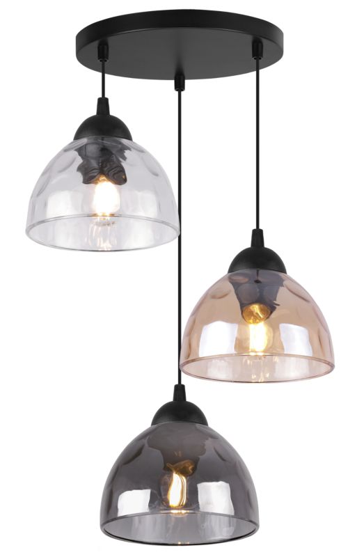 Lampa sufitowa wisząca Light Home LH Venice 3x E27 60W okrągły klosz mieszany 1szt.
