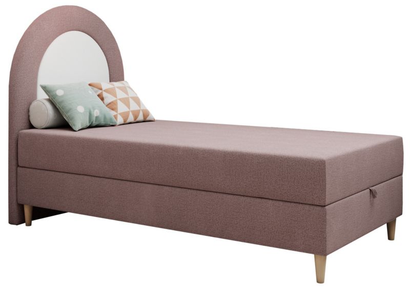 Łóżko młodzieżowe MKS Meble NEST 90x180 H3 różowy struktura topper Visco 1szt.