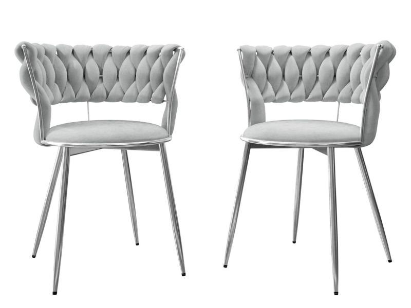 Komplet 2 krzeseł tapicerowanych MIRJAN 24 Muz DC-1141/CM szary 2 szt.
