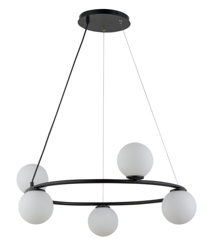Lampa wisząca Sigma Lighting Gama Koło 7719 czarno-biała dekoracyjna 5xG9 x 1 szt.