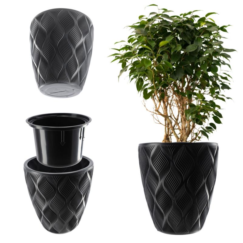 Donica KADAX Doniczka Z Wkładem Osłonka Antracyt 32,5cm 1 szt.